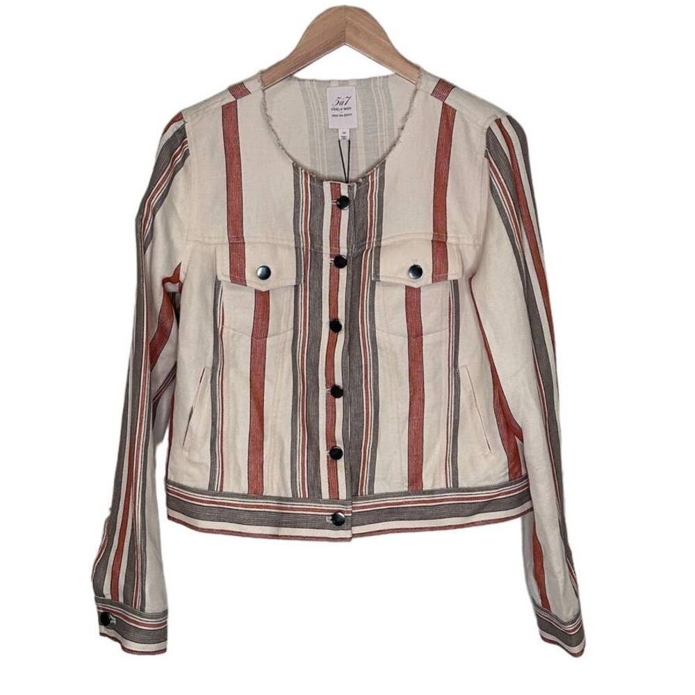 NWT Cinq a sept Emile Top Striped Jacket size XS - Picture 8 of 8